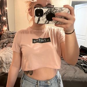 ‘- i’m fine’ hand cut crop top